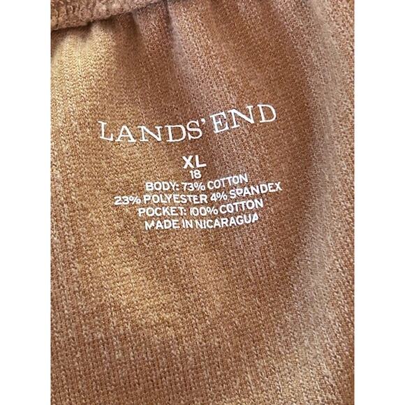 Lands’ End XL (18) Tan/Mustard Stretch Corduroy Pants – Soft Pull-On Style - Picture 4 of 5